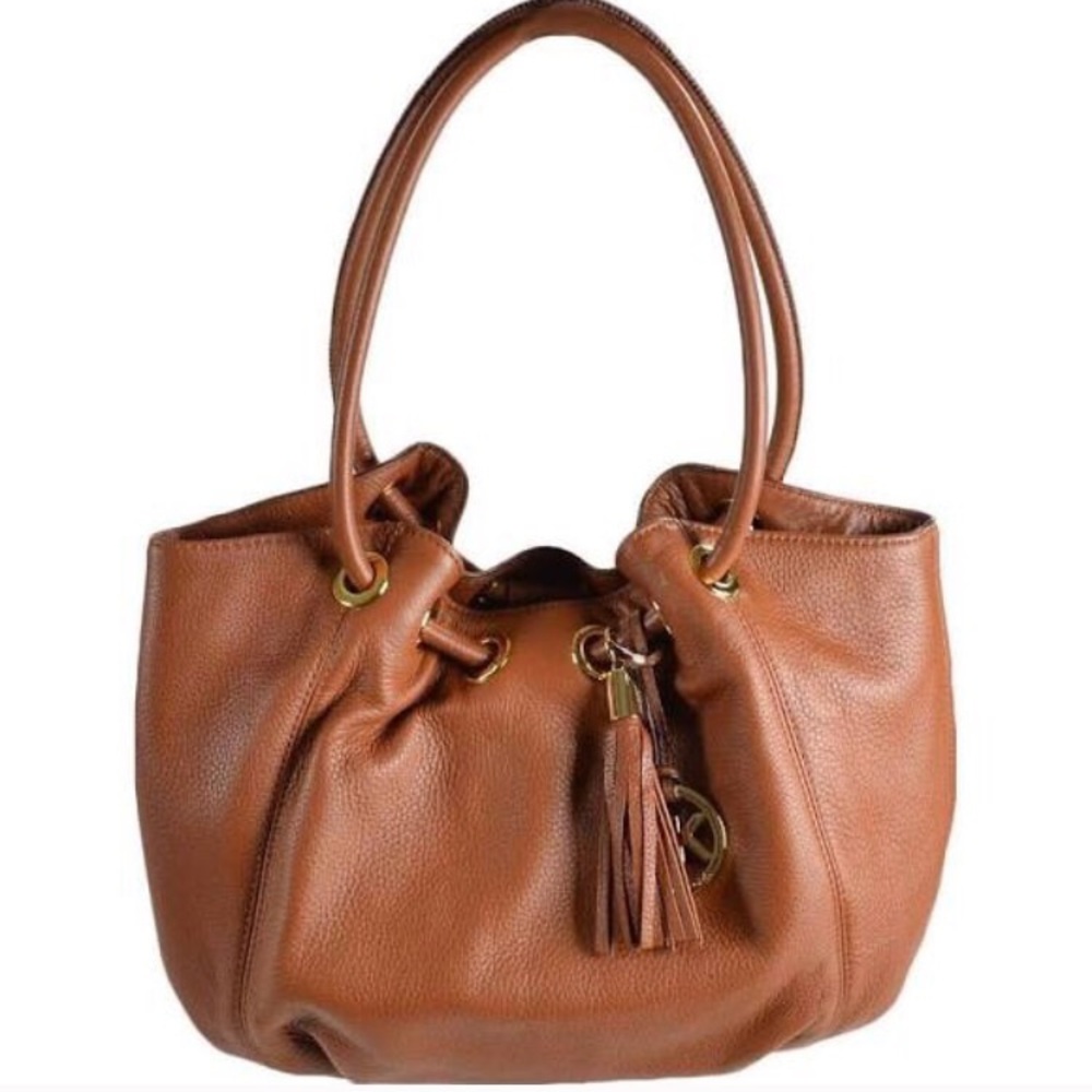 Michael Kors East West Brown Leather Ring Tote